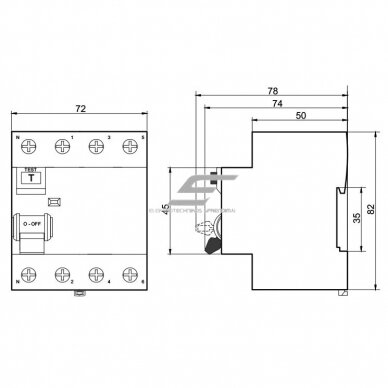Modular residual current relay 4P | 25A | 0.1A | Type A | DIN | ECO FPR-A Promfactor Baltic FPR4025100A 1 Modular residual current relay 4P | 25A | 0.1A | Type A | DIN | ECO FPR-A Promfactor Baltic FPR4025100A 1