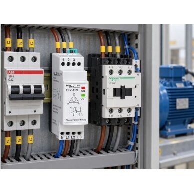 Modulārs trīsfāžu fāžu kontroles relejs | 3x380V | fāžu asimetrija 30% | DIN 3