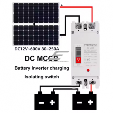 Industrial protective DC circuit breaker for solar modules 2P | 80A | 600VDC | 50kA 2 Industrial protective DC circuit breaker for solar modules 2P | 80A | 600VDC | 50kA 2