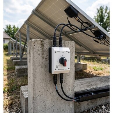 Modulārs fotovoltaiskais DC atvienošanas slēdzis saules enerģijas sistēmām | ar MC4 savienotājiem | 600V DC | 4P | 40A | IP66 | āra montāžai 3 Modulārs fotovoltaiskais DC atvienošanas slēdzis saules enerģijas sistēmām | ar MC4 savienotājiem | 600V DC | 4P | 40A | IP66 | āra montāžai 3