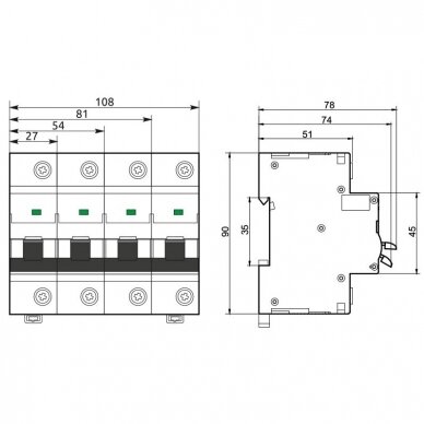 Modular circuit breaker 1P | 6A | C | 10kA | DIN | EVO FB3-63 Promfactor Baltic FB3C1006 1