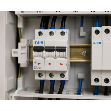 Modular circuit breaker | 3P | 25A | C | 6kA | DIN rail | MCB | Eaton | PL6-C25/3 | 286603 1