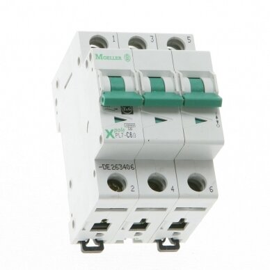 Modulaarne kaitselüliti 3P | 6A | B | 10kA | DIN | MCB | Moeller PLSM-B6/3-MW 2