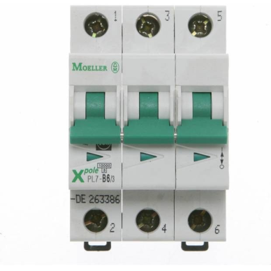 Modulaarne kaitselüliti 3P | 6A | B | 10kA | DIN | MCB | Moeller PLSM-B6/3-MW Modulaarne kaitselüliti 3P | 6A | B | 10kA | DIN | MCB | Moeller PLSM-B6/3-MW
