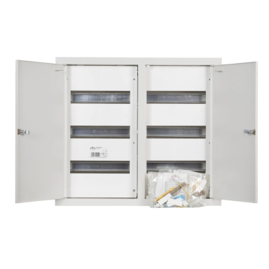 Modulārais elektro sadales skapis | korpuss | 72 moduļi | dubultas durvis ar slēdzeni | 530x595x120 mm | iebūvējams | tērauda | IP31 1 Modulārais elektro sadales skapis | korpuss | 72 moduļi | dubultas durvis ar slēdzeni | 530x595x120 mm | iebūvējams | tērauda | IP31 1