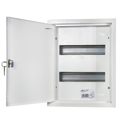 Modułowa rozdzielnica elektryczna | obudowa | szafa | z zamkiem | 24 moduły | 310x395x130 mm | natynkowa | stalowa | IP31 1