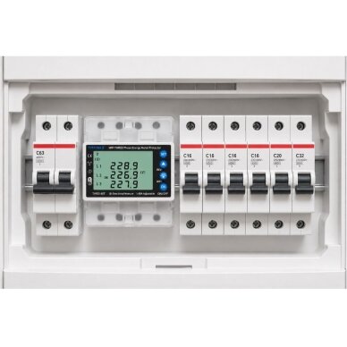 Smart three-phase bidirectional energy meter with voltage, current and phase-sequence protection | 1–80 A | 3×230/400 V | Wi-Fi Tuya | DIN | EL-TVPS3-80T 6