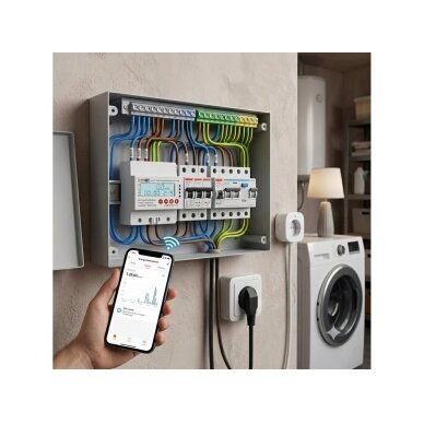 Inteligentny jednofazowy licznik energii elektrycznej z Tuya WiFi | 100A | AC230V | LCD | dwukierunkowy pomiar kWh | ochrona przed przepięciem i zbyt niskim napięciem 2 Inteligentny jednofazowy licznik energii elektrycznej z Tuya WiFi | 100A | AC230V | LCD | dwukierunkowy pomiar kWh | ochrona przed przepięciem i zbyt niskim napięciem 2