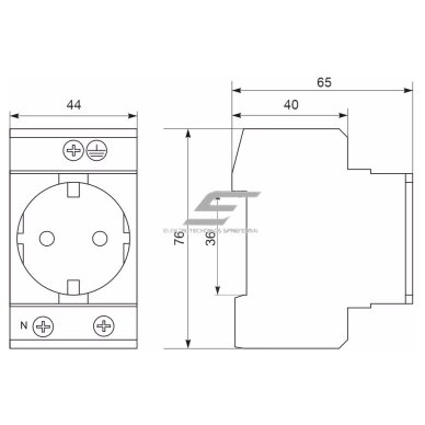 DIN-liistule paigaldatav moodulpistikupesa | 16A | 230V | Schuko | valge | IP20 | Promfactor Baltic | RMD16 | 4779040159936 2