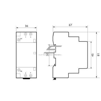 Modular Contactor 2P | 2NO | 40A | 230VAC | DIN | MCF3 Promfactor Baltic MCF34020230 1