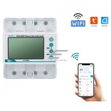 Smart three-phase multifunction energy meter with protection functions | 4P | 5(100) A | 3×230/400 V | Wi-Fi Tuya | DIN | ES-LY-G100A