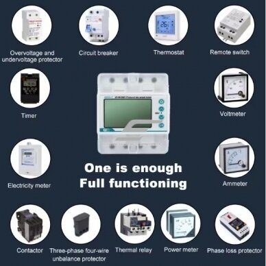 Smart three-phase multifunction energy meter with protection functions | 4P | 5(100) A | 3×230/400 V | Wi-Fi Tuya | DIN | ES-LY-G100A 1 Smart three-phase multifunction energy meter with protection functions | 4P | 5(100) A | 3×230/400 V | Wi-Fi Tuya | DIN | ES-LY-G100A 1