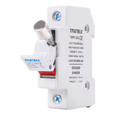 Modulārs drošinātāja atvienotāja turētājs | bloks saules elektrostacijām | 1P | 32A | 1000VDC | 10x38mm | uz DIN sliedes 2
