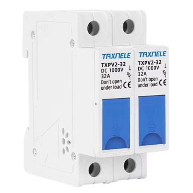 Modułowy uchwyt rozłącznika bezpiecznikowego | blok do instalacji fotowoltaicznych | 2P | 32A | 1000VDC | 10x38mm | na szynę DIN Modułowy uchwyt rozłącznika bezpiecznikowego | blok do instalacji fotowoltaicznych | 2P | 32A | 1000VDC | 10x38mm | na szynę DIN