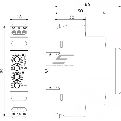 Modulaarne tsükliline taimerelää | 1C/O | 8A | 12–240VAC/DC | IP20 | DIN | Promfactor Baltic FRT14 51 1 Modulaarne tsükliline taimerelää | 1C/O | 8A | 12–240VAC/DC | IP20 | DIN | Promfactor Baltic FRT14 51 1
