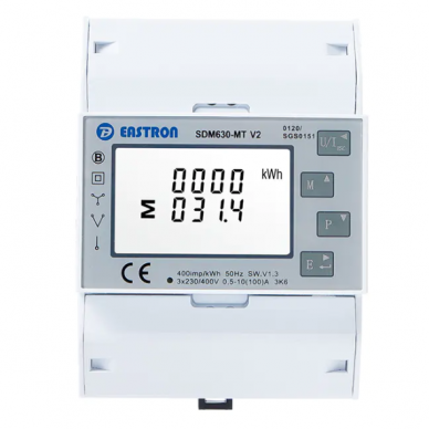 Modulārais daudzfunkciju elektroenerģijas skaitītājs | 3F | 100 A | tiešais pieslēgums | 4 tarifi | RS485 Modbus | MID | IP51 | DIN | Eastron SDM630-MT 1 Modulārais daudzfunkciju elektroenerģijas skaitītājs | 3F | 100 A | tiešais pieslēgums | 4 tarifi | RS485 Modbus | MID | IP51 | DIN | Eastron SDM630-MT 1