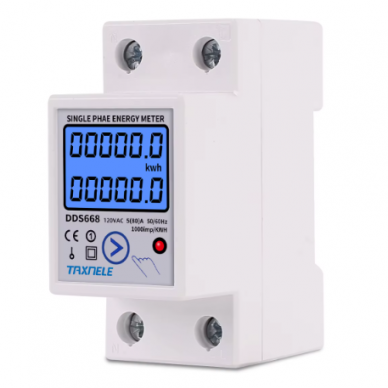 Modulārs | digitāls | daudzfunkcionāls | elektroenerģijas skaitītājs | 80A | 1F | 230VAC | DIN 1