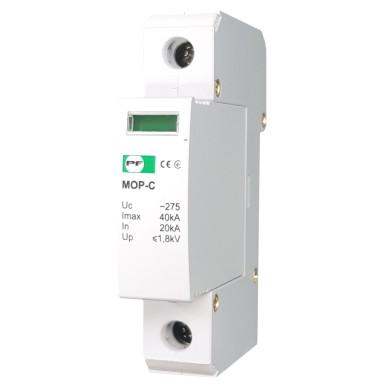 Modułowy ogranicznik przepięć 1P | 20kA | 275V | II/T2/C | DIN | Promfactor Baltic MOP1-C275/20 Modułowy ogranicznik przepięć 1P | 20kA | 275V | II/T2/C | DIN | Promfactor Baltic MOP1-C275/20