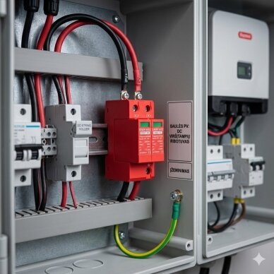 Modular surge protective device for photovoltaic systems | 2P | 40 kA | 1000 V DC | DIN | ES-TXSD-R240KA 6 Modular surge protective device for photovoltaic systems | 2P | 40 kA | 1000 V DC | DIN | ES-TXSD-R240KA 6