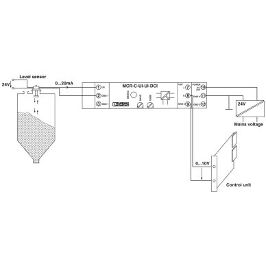Analogo signālu pārveidotājs | 1 kanāls | 18-30VDC | 450Hz | DIN sliede | Phoenix Contact | MCR-C-UI/UI-450-DCI | 2810887 2