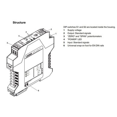 Analogo signālu pārveidotājs | 1 kanāls | 18-30VDC | 450Hz | DIN sliede | Phoenix Contact | MCR-C-UI/UI-450-DCI | 2810887 4