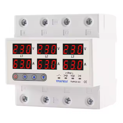 Modułowe | cyfrowe przekaźnik kontroli napięcia i prądu | zabezpieczenia | niewłaściwej kolejności faz | 3-fazowy | 1-100A | 380V | na szynę DIN Modułowe | cyfrowe przekaźnik kontroli napięcia i prądu | zabezpieczenia | niewłaściwej kolejności faz | 3-fazowy | 1-100A | 380V | na szynę DIN
