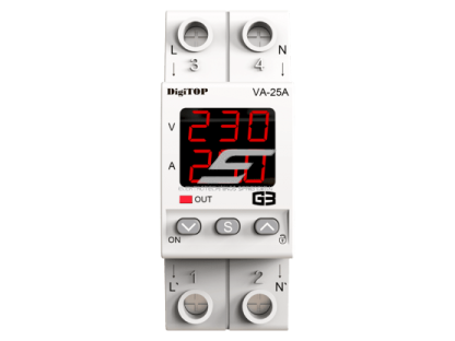 Modulinė | skaitmeninė | įtampos kontrolės relė su srovės valdymu | 1F | 25A | DIN | DigiTOP | G3R | VA-25A 1 Modulinė | skaitmeninė | įtampos kontrolės relė su srovės valdymu | 1F | 25A | DIN | DigiTOP | G3R | VA-25A 1