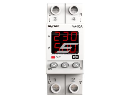 Modulinė | skaitmeninė | įtampos kontrolės relė su srovės valdymu | 1F | 50A | DIN | DigiTOP | G3R | VA-50A 1 Modulinė | skaitmeninė | įtampos kontrolės relė su srovės valdymu | 1F | 50A | DIN | DigiTOP | G3R | VA-50A 1
