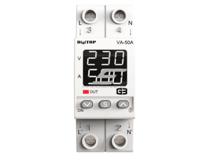 Modulinė | skaitmeninė | įtampos kontrolės relė su srovės valdymu | 1F | 50A | DIN | DigiTOP | G3W | VA-50A 1 Modulinė | skaitmeninė | įtampos kontrolės relė su srovės valdymu | 1F | 50A | DIN | DigiTOP | G3W | VA-50A 1