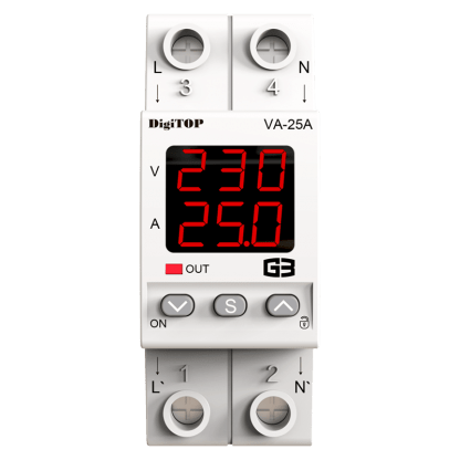 Modular | digital | voltage control relay with current monitoring | 1-phase | 25A | VA-25A G3R DigiTOP 1