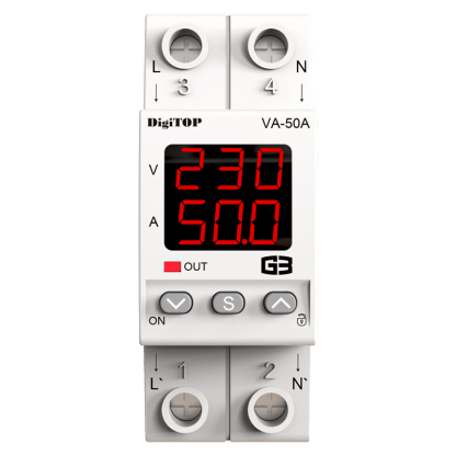 Modular | digital | voltage control relay with current monitoring | 1-phase | 50A | VA-50A G3R DigiTOP 1 Modular | digital | voltage control relay with current monitoring | 1-phase | 50A | VA-50A G3R DigiTOP 1