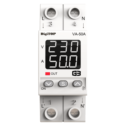 Modular | digital | voltage control relay with current monitoring | 1-phase | 50A | VA-50A G3W DigiTOP 1