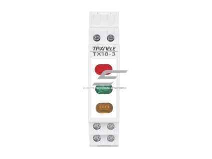 Modulinė signalinė LED lemputė | 18mm | raudona/žalia/geltona | 230V AC/DC | IP20 | DIN | elektros skydams ir spintoms