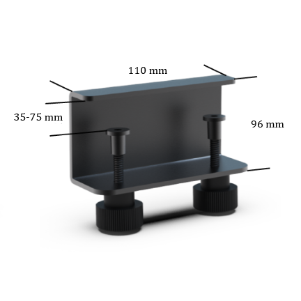 Mounting bracket for socket outlet blocks | for 35-75mm tabletop | TEM Mounting bracket for socket outlet blocks | for 35-75mm tabletop | TEM