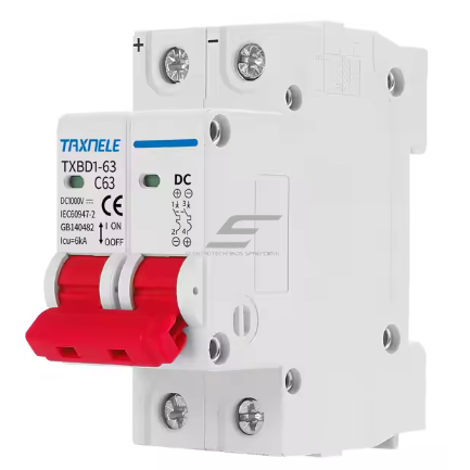 Modulārs aizsargājošs līdzstrāvas automāts saules paneļiem 2P | 63A | 1000VDC | 6kA | DIN Modulārs aizsargājošs līdzstrāvas automāts saules paneļiem 2P | 63A | 1000VDC | 6kA | DIN