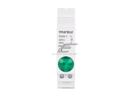 Modulinė signalinė LED lemputė | 18mm | žalia | 230V AC/DC | IP20 | DIN | elektros skydams ir spintoms Modulinė signalinė LED lemputė | 18mm | žalia | 230V AC/DC | IP20 | DIN | elektros skydams ir spintoms