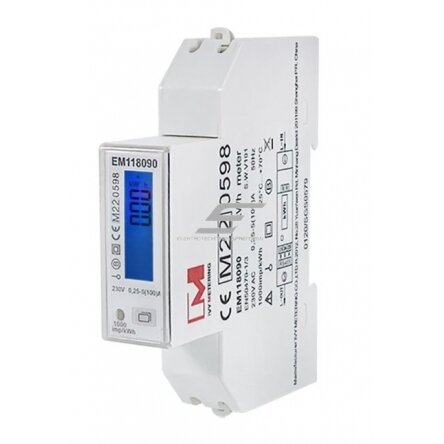 Modular | digital | multifunctional energy meter | single-phase | 0.25~5(100)A | 230V | values displayed in a vertical row | RS485 | MID | DIN rail