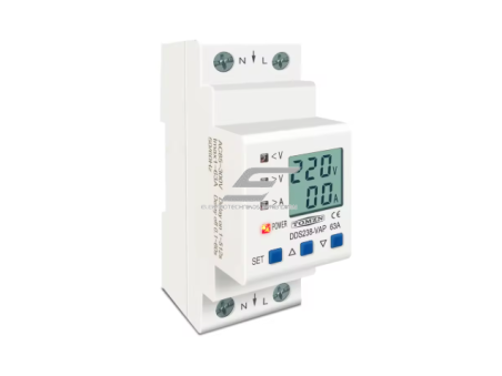 Modulinė įtampos kontrolės relė | skaitmeninė | viršįtampio ir įtampos kritimo apsauga | 80A | 230V AC | DIN | voltmetras | ampermetras | kWh matavimas Modulinė įtampos kontrolės relė | skaitmeninė | viršįtampio ir įtampos kritimo apsauga | 80A | 230V AC | DIN | voltmetras | ampermetras | kWh matavimas