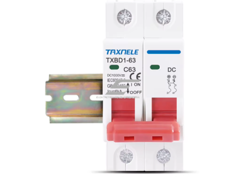 Modulinis apsauginis nuolatinės įtampos automatinis jungiklis saulės moduliams | 2P | 16A | 1000VDC | 6kA | DIN | ES-TXBD1-16 2 Modulinis apsauginis nuolatinės įtampos automatinis jungiklis saulės moduliams | 2P | 16A | 1000VDC | 6kA | DIN | ES-TXBD1-16 2
