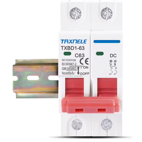 Modulaarne alalisvoolu kaitselüliti päikesepaneelidele 2P | 10A | 1000VDC | 6kA | DIN 2