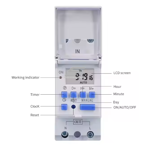 Modular | digital time relay (timer) | weekly | 30A | 230V | 1NO | DIN 3 Modular | digital time relay (timer) | weekly | 30A | 230V | 1NO | DIN 3