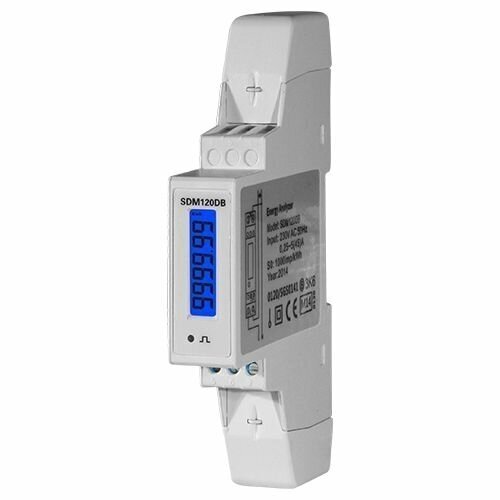 Moduļu | Digitālais elektroenerģijas skaitītājs | 1 fāze | 45A | 230VAC | IP51 | MID | DIN | SDM120DB Eastron Moduļu | Digitālais elektroenerģijas skaitītājs | 1 fāze | 45A | 230VAC | IP51 | MID | DIN | SDM120DB Eastron