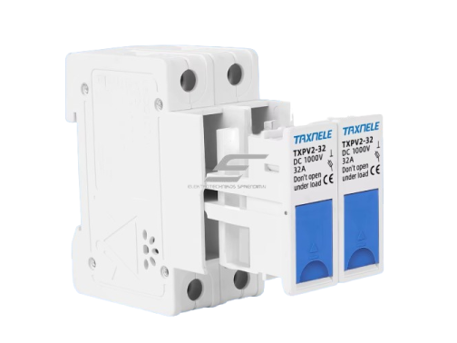 Modulinis saugiklių kirtiklių laikiklis | blokas saulės elektrinėms | 2P | 32A | 1000VDC | 10x38mm | DIN 1 Modulinis saugiklių kirtiklių laikiklis | blokas saulės elektrinėms | 2P | 32A | 1000VDC | 10x38mm | DIN 1