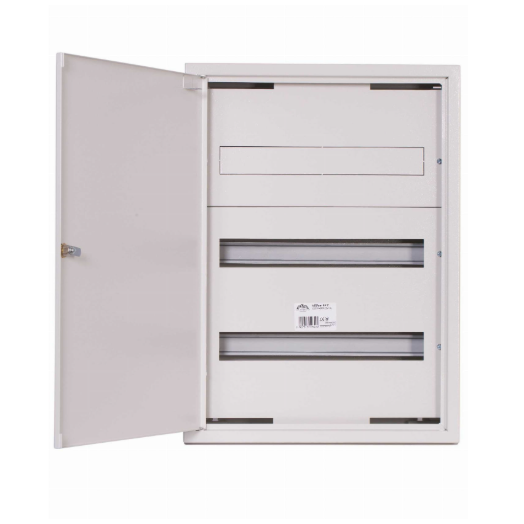Modulārs elektro sadales skapis | kaste | vairogs | ar slēdzeni | 54 moduļi | 440x605x132 mm | virsapmetuma | tērauda | IP31 1