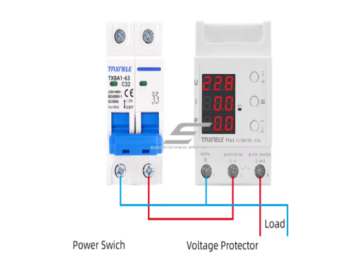 Modulinė įtampos ir srovės kontrolės relė | vienfazė | 63A | DIN montavimas | 230V | reguliuojama | virš/žem įtampa + viršsrovė | TAXNELE 2 Modulinė įtampos ir srovės kontrolės relė | vienfazė | 63A | DIN montavimas | 230V | reguliuojama | virš/žem įtampa + viršsrovė | TAXNELE 2