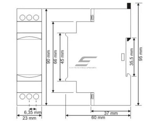 Modulinė laiko relė | laikmatis | trifaziam variklio paleidimui | 0,1-30s | 1-500ms | 5A | 150-260VAC/24VAC/DC | DIN 4