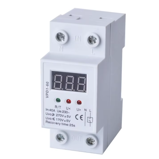 Modulaarne | Digitaalne pingekontrolli kaitserelee | Voltmeeter | 63A | 230V | DIN