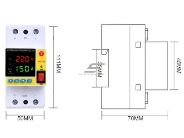 Modulinė | skaitmeninė | multifunkcinė įtampos | srovės kontrolės | srovės nuotėkio apsaugos relė | su automatiniu įjungimu | 1-100A | 110V/230V | DIN 3