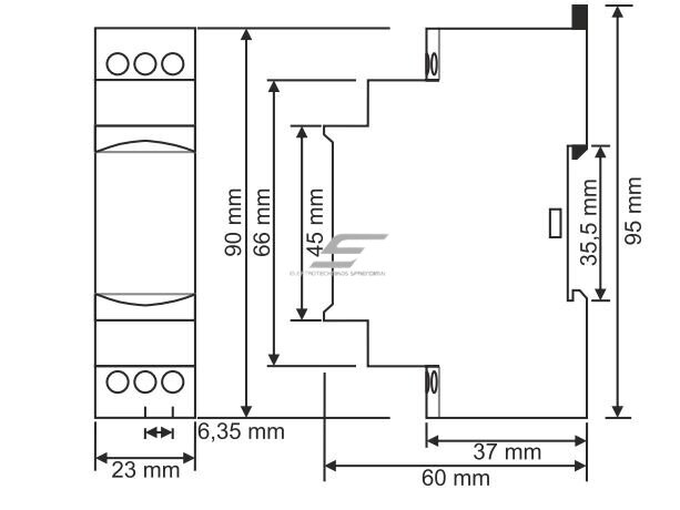 Modulinė skysčio lygio kontrolės relė | 5A | 150-260VAC | <100kΩ | DIN 3 Modulinė skysčio lygio kontrolės relė | 5A | 150-260VAC | <100kΩ | DIN 3