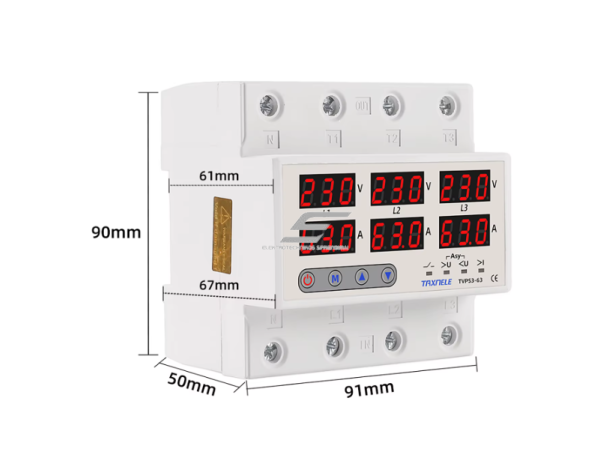 Modulinė | skaitmeninė įtampos ir srovės kontrolės | apsaugos | fazių sekos disbalanso relė | 3F | 1-100A | 380V | DIN 2 Modulinė | skaitmeninė įtampos ir srovės kontrolės | apsaugos | fazių sekos disbalanso relė | 3F | 1-100A | 380V | DIN 2